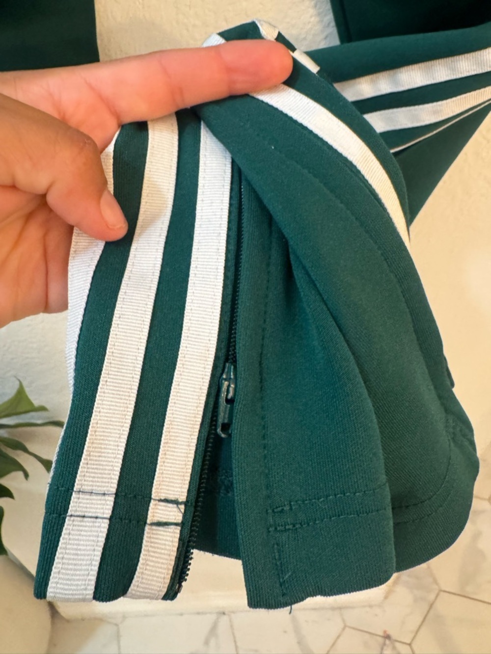 adidas Superstar Original Green Track Pants with White Side Stripes - Picture 12 of 13